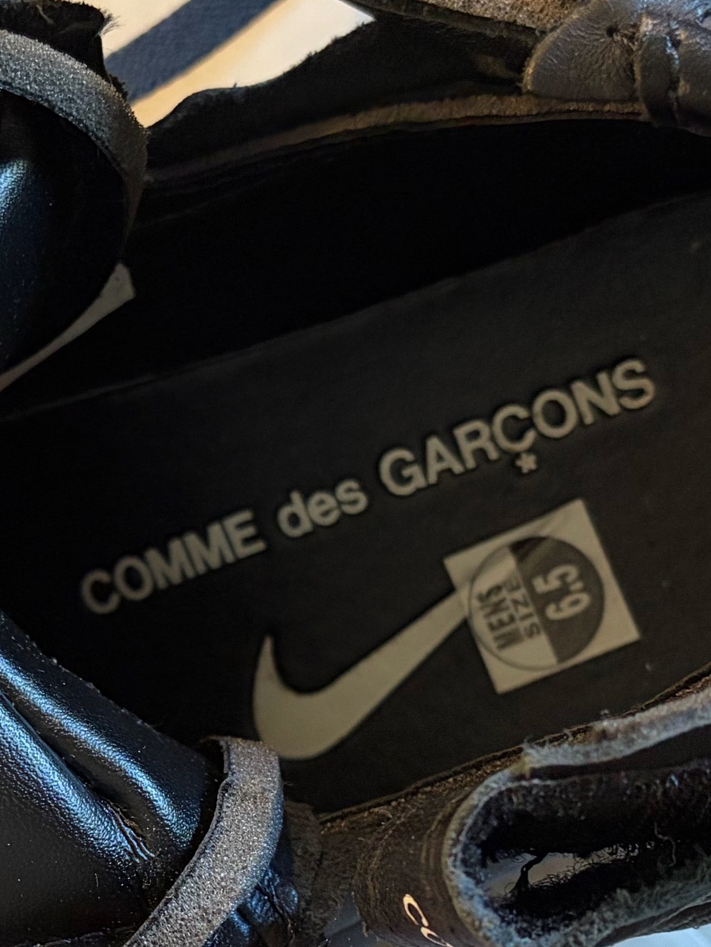 Nike Air Force 1 Mid x Comme des Garcons Black Leather High-Top Sneaker - Picture 5 of 7